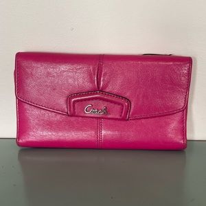 COACH Ashley Pink Leather Wallet